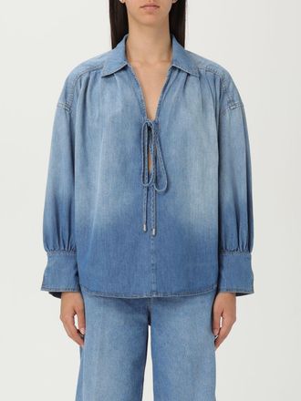 Pinko Denim Shirt Relaxed Fit Met Striksluiting