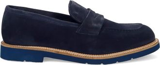 Sangiorgio Schoenen, Heren, Blauw, 42 EU, Suède, Blauwe Suède Mocassin Schoen