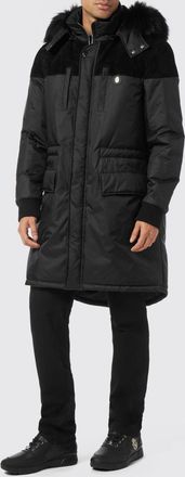 Billionaire Boys Club Knee-Length Padded Nylon Parka with Hood and Fur Collar