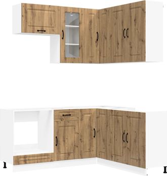 vidaXL Unidad De Cocina Kalmar 8 Uds. Roble Artisan Vidaxl