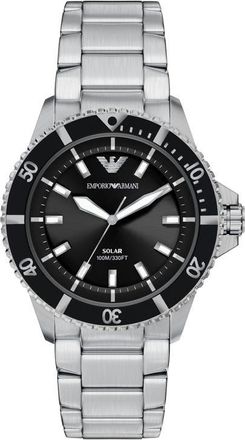 Emporio Armani World Explorer Solar Bracelet Watch, 42mm in Silver at Nordstrom