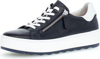 Gabor Women Trainers, Ladies Low-Tops,Removable Insole,Low Shoe,Street Shoe,lace up Shoe,Sports Shoe,Platform Sole,Blue (Midnight.Weiss),37 EU / 4 UK