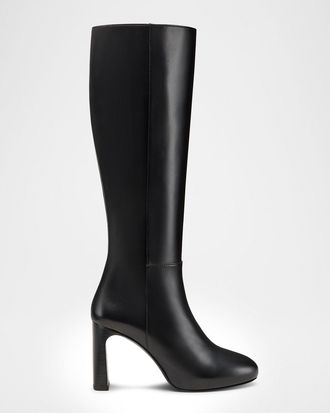 Stuart Weitzman 90mm Babette Leather Knee-High Platform Boots