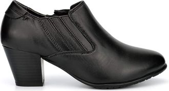 Generic Womens Lucia Leather Ankle Boots Ladies Leather Boots Girls Ankle Boot With Medium Block Heel Black 6 UK