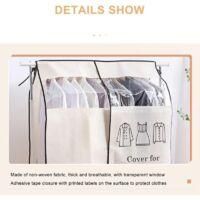 OEM Bolsas Para Colgar Ropa, Fundas Protectoras Para Abrigos, Trajes Y Vestidos (beige, Altura: 120 Cm/47 Pulgadas) - Crezuo
