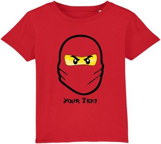Generic Personalised Ninja Disguise T-Shirt Your Custom Name Or Text Funny Birthday Gift Ninja Lovers Unisex Gift Tee Top (Red, 7 Years)