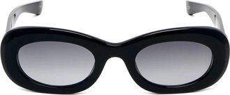 Alexander McQueen Logo Oval Zonnebril - Dames - Zonnebrillen - Zwart - ONE Size - Nylon - Accessoires
