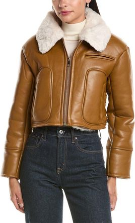 La Fiorentina Cropped Faux Fur Jacket