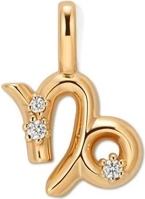 Made by Mary Cubic Zirconia Zodiac Charm in Gold/Capricorn at Nordstrom