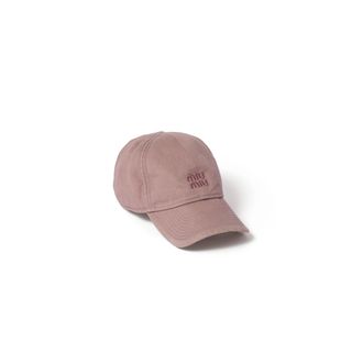 Miu Miu Drill Baseball Cap, Woman, Raspberry, Size M