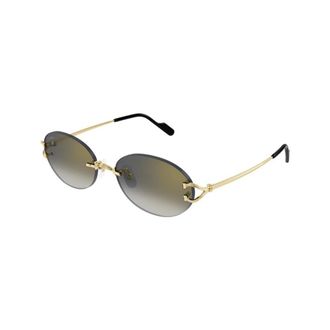 Cartier Sunglasses, unisex, Yellow, Size: 55 MM Authentic Glasses with Top-Notch Service