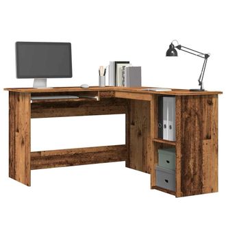 Berkfield Home Corner Desk Old Wood 120x140x75 cm Engineered Wood in Brown | Size: 120 x 140 x 75 cm