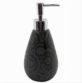 Trade Shop Trade Shop - Dispenser Per Sapone Liquido Motivo Etnico Nero Accessori Per Arredo Bagno 79963