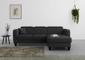 Sit&more Ecksofa »Belluci L-Form« inklusive Federkern, wahlweise mit Bettfunktion und Bettkasten