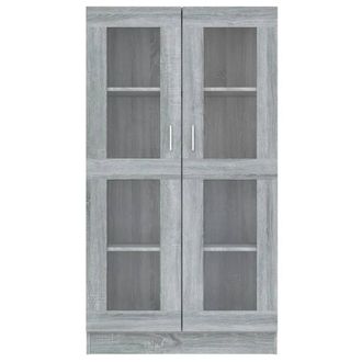 Berkfield Home Vitrine Cabinet Grey Sonoma 82.5x30.5x150 cm Engineered Wood