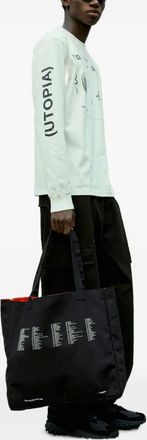 Space Available graphic-print reversible tote bag - Black