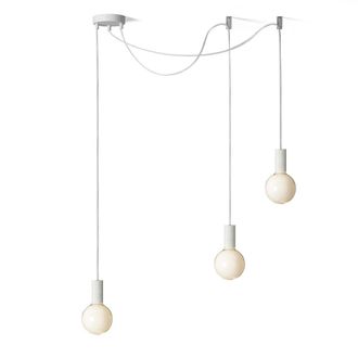 Daylight Italia L&aacute;mpara de techo con roset&oacute;n blanco y cable