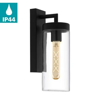 Eglo Bovolone Modern Exterior Wall Light - Black | TJ Hughes
