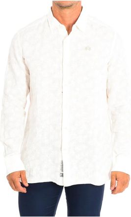 La Martina Long Sleeve Shirt - Heren - Casual Overhemden - Beige - S - Linnen - Overhemden