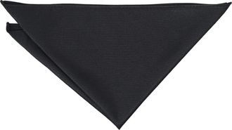 DQT Plain Twill Wedding Pocket Square Handkerchief - Black