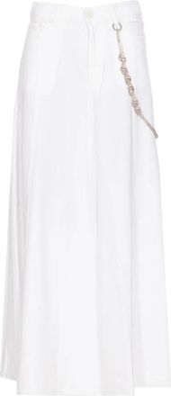 Pinko Maxi Rok met Juwelenketting - Dames - Maxi Rokken - Wit - M - Katoen - Rokken