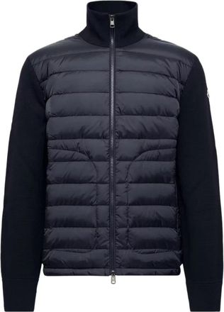 Moncler Gevoerde Ritsvest - Heren - Winterjassen - Blauw - L - Wol - Jassen