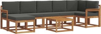 vidaXL Conjunto De Sof&aacute;s De Exterior 8 Uds. Natural Y Antracita Vidaxl