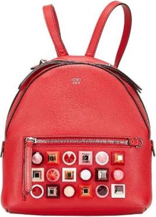 Fendi Pre-owned Backpacks, female, Red, Size: ONE SIZE Pre-owned Leather backpacks
