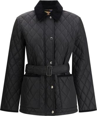 Burberry Gewatteerde Nylonjas met Ruiterontwerp - Dames - Zomerjassen - Groen - S - Nylon - Jassen
