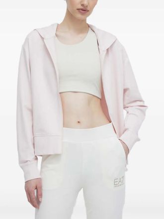 Emporio Armani jersey zip-up hoodie - women - Fabric - M - Pink