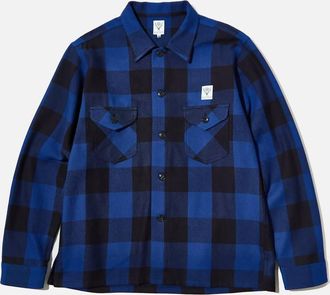 South2 West8 Mens Smokey Shirt In Blue Plaid Twill