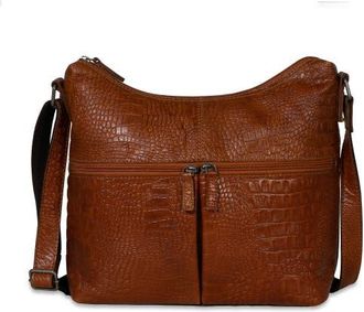 Jack Georges Hornback Croco Hobo Bag in Honey at Nordstrom
