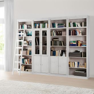 Maison Belfort home24 Maison Belfort Bücherwand Lillehammer IV Massivholz Kiefer Weiß 296x219x34 cm (BxHxT)