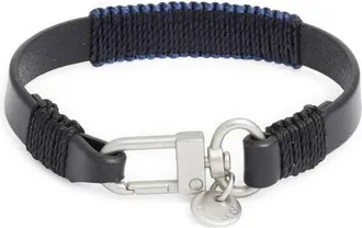 Caputo & Co. Colorblock Leather Bracelet in Black at Nordstrom