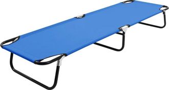 vidaXL Folding Sun Lounger Blue Steel, 47754