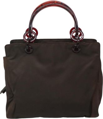 Prada Tessuto Brown Nylon Handbag (Pre-Owned)