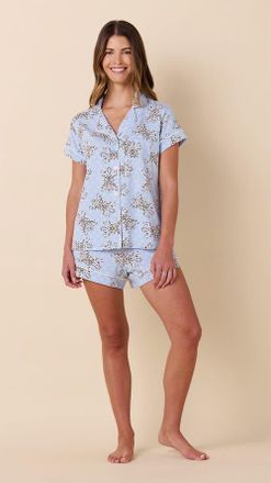 The Cats Pajamas Pima Knit Short Set in Bengal Blue at Nordstrom, Size X-Large