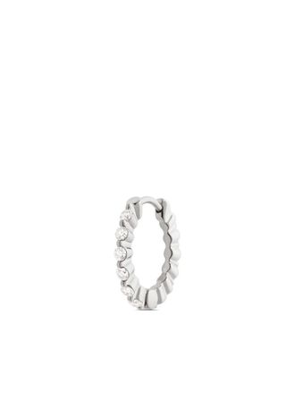 Maria Black 14K white gold True Romance 10 diamond huggie earring - Silver