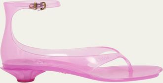 Chloé Jelly Thong Ankle-Strap Sandals