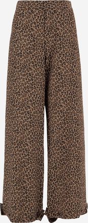 SA SU PHI Hose aus Baumwollmischung mit Animal-Print