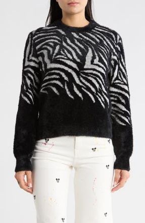 Desigual Thin Gauge Animal Print Sweater in Black at Nordstrom Rack, Size X-Large