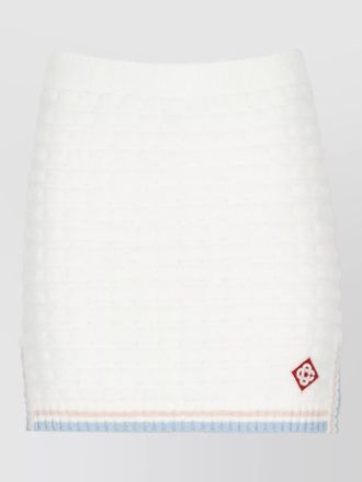 Casablanca boucl&eacute; mini skirt knee midi length