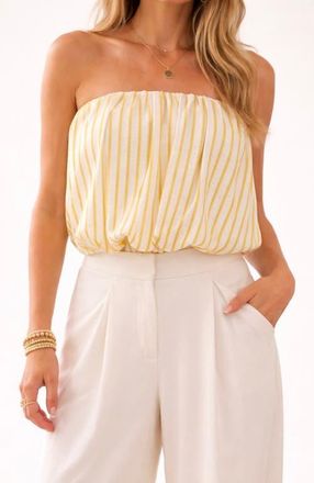 Bishop + Young Serene Bubble Stripes Top in Citron Serene Stripe at Nordstrom, Size X-Small