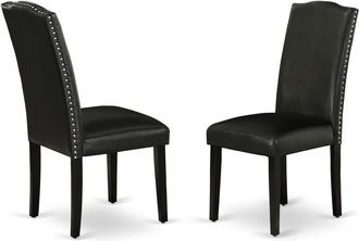 East West Furniture Dining Chair Black, ENP1T69