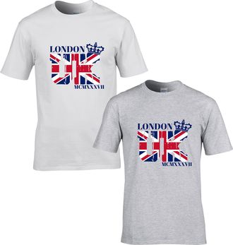 Generic London UK MCMXXXVII England T Shirt UK Flag UK Patriotism Vintage London Union Jack Shirt Unisex Adults Gift Kids Tee Top Heathergrey