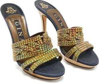 Gina Sandali con strass - Blu