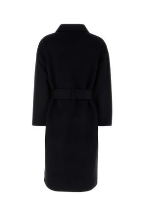 Anine Bing Womens Black Wool Blend Dylan Coat Exterior: Cashmere Cappotti