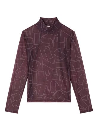 Sunnei high-neck print long-sleeve top - Purple