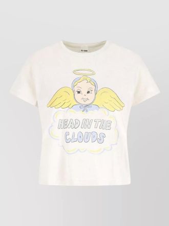 Re/Done graphic print crew neck short sleeve top