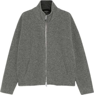Dondup Hoodies & sweatvesten, Heren, Grijs, XL, Sweatshirt met hoge hals en ritssluiting